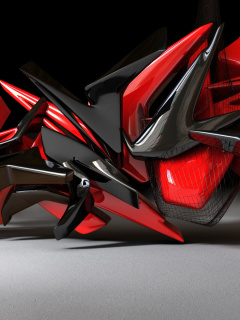 Black And Red 3d Design wallpaper 240x320