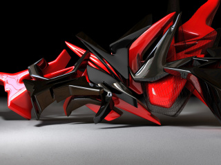 Black And Red 3d Design wallpaper 320x240