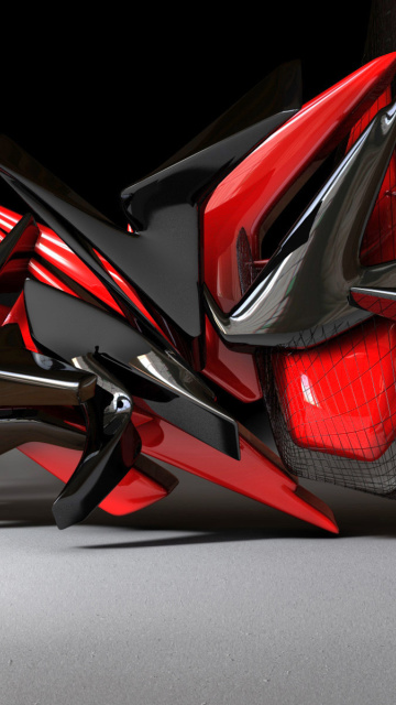 Black And Red 3d Design wallpaper 360x640
