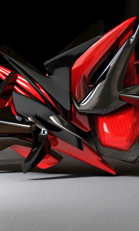 Black And Red 3d Design screenshot #1 480x800