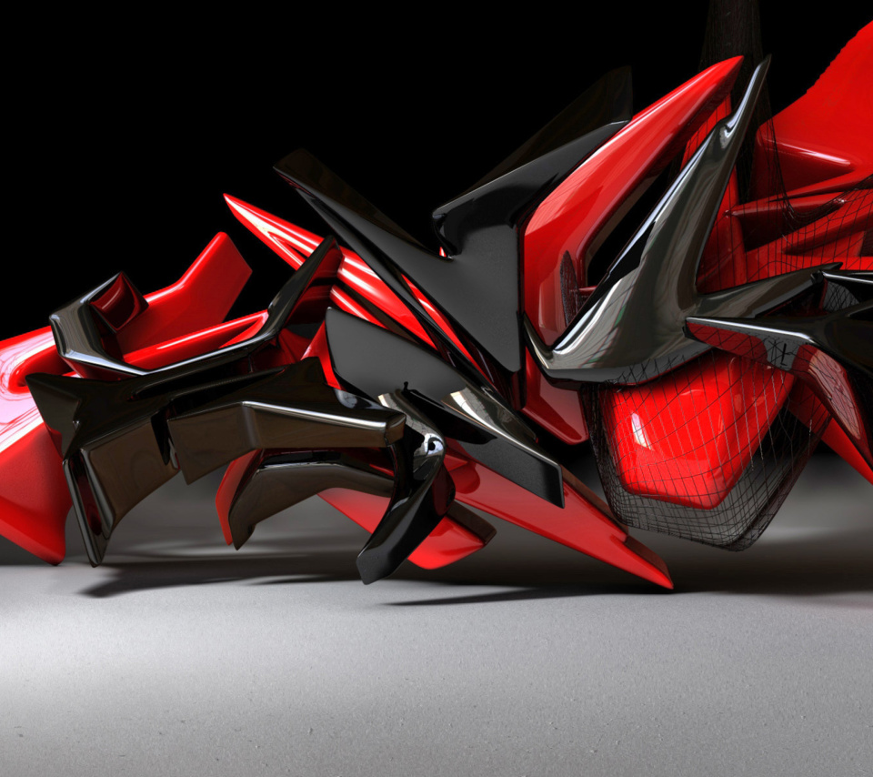 Black And Red 3d Design wallpaper 960x854