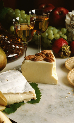 Das Wine And Cheeses Wallpaper 240x400