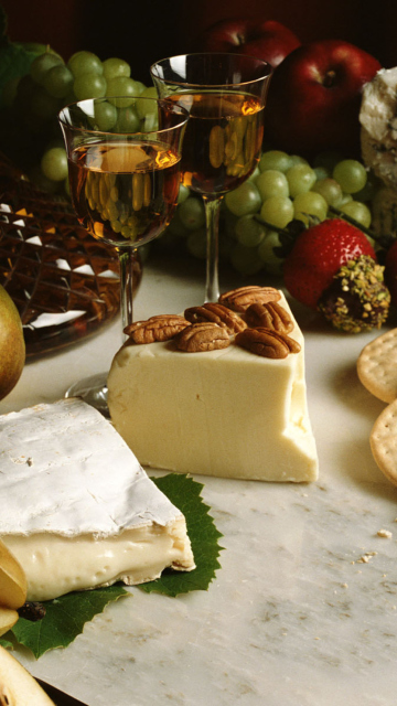 Wine And Cheeses wallpaper 360x640
