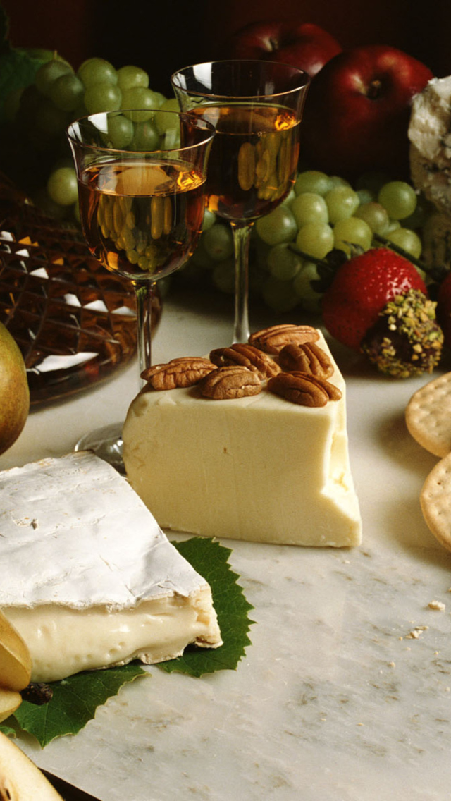Wine And Cheeses wallpaper 640x1136
