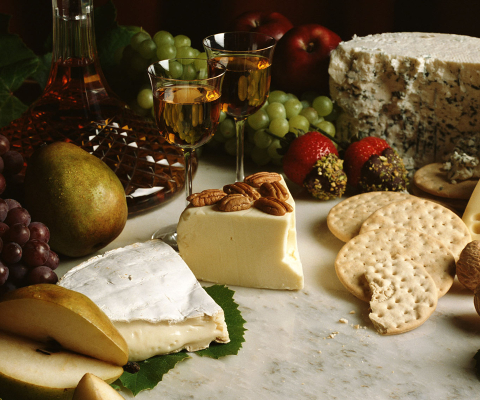 Das Wine And Cheeses Wallpaper 960x800