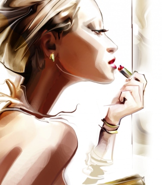Girl With Red Lipstick Drawing - Obrázkek zdarma pro 768x1280