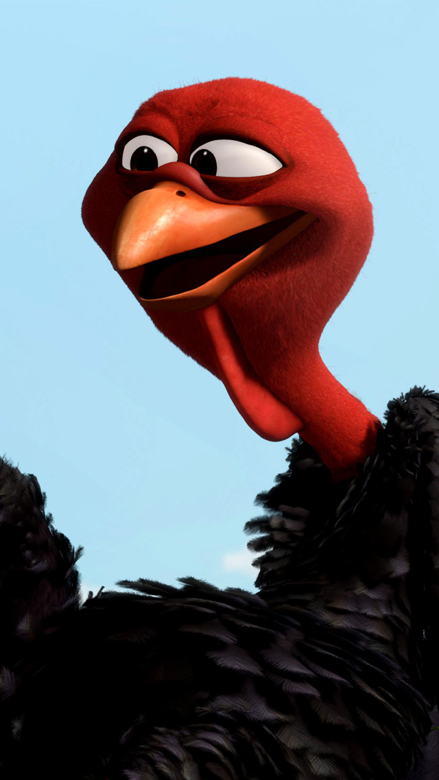 Das Reggie Turkey in Free Birds Wallpaper 640x1136
