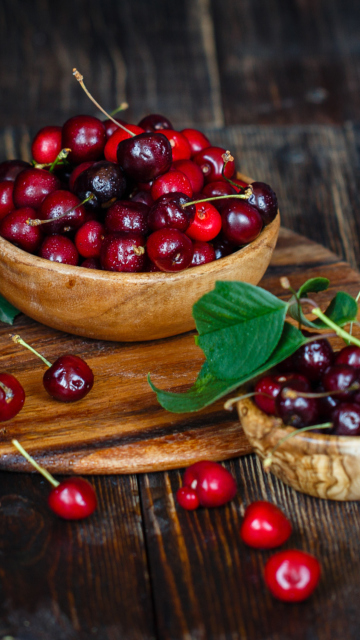 Das Red Sweet Cherries Wallpaper 360x640