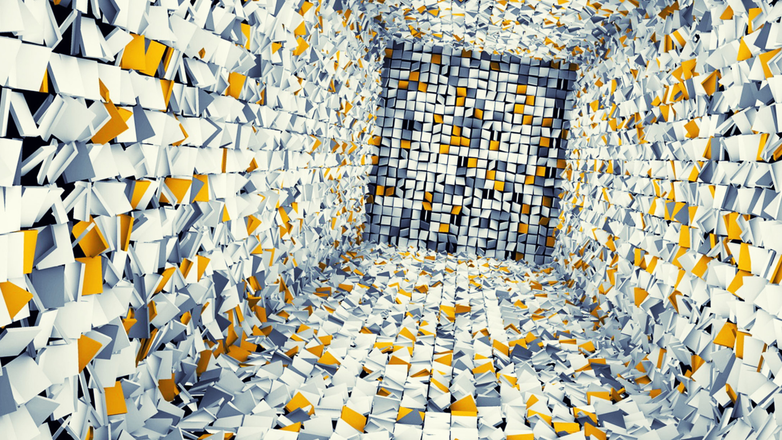 White Gray And Yellow 3D wallpaper 1600x900