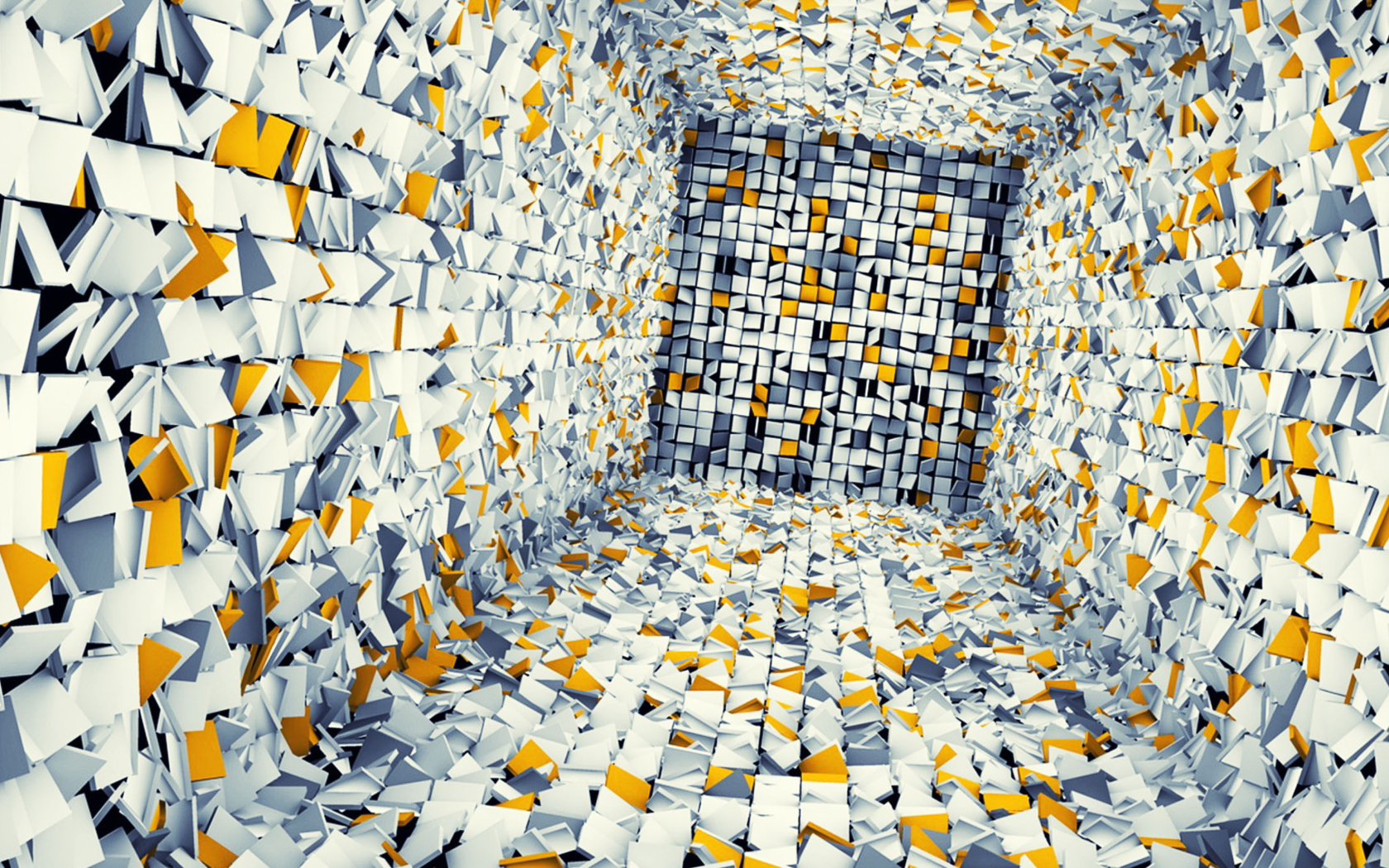 White Gray And Yellow 3D wallpaper 1680x1050
