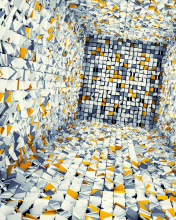 White Gray And Yellow 3D wallpaper 176x220
