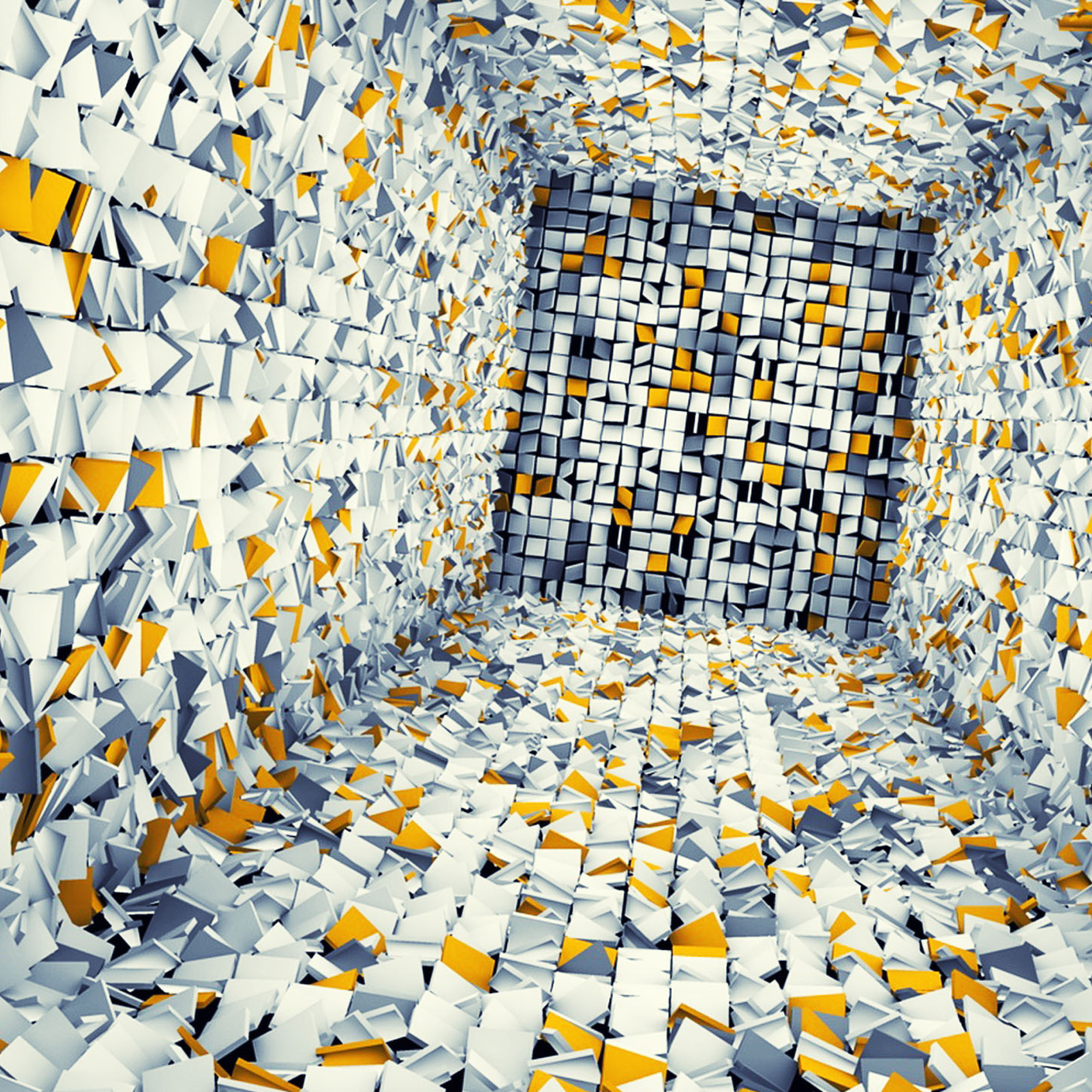 White Gray And Yellow 3D wallpaper 2048x2048