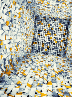 White Gray And Yellow 3D wallpaper 240x320