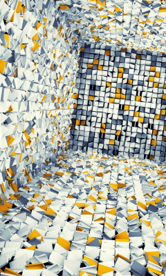 White Gray And Yellow 3D wallpaper 240x400