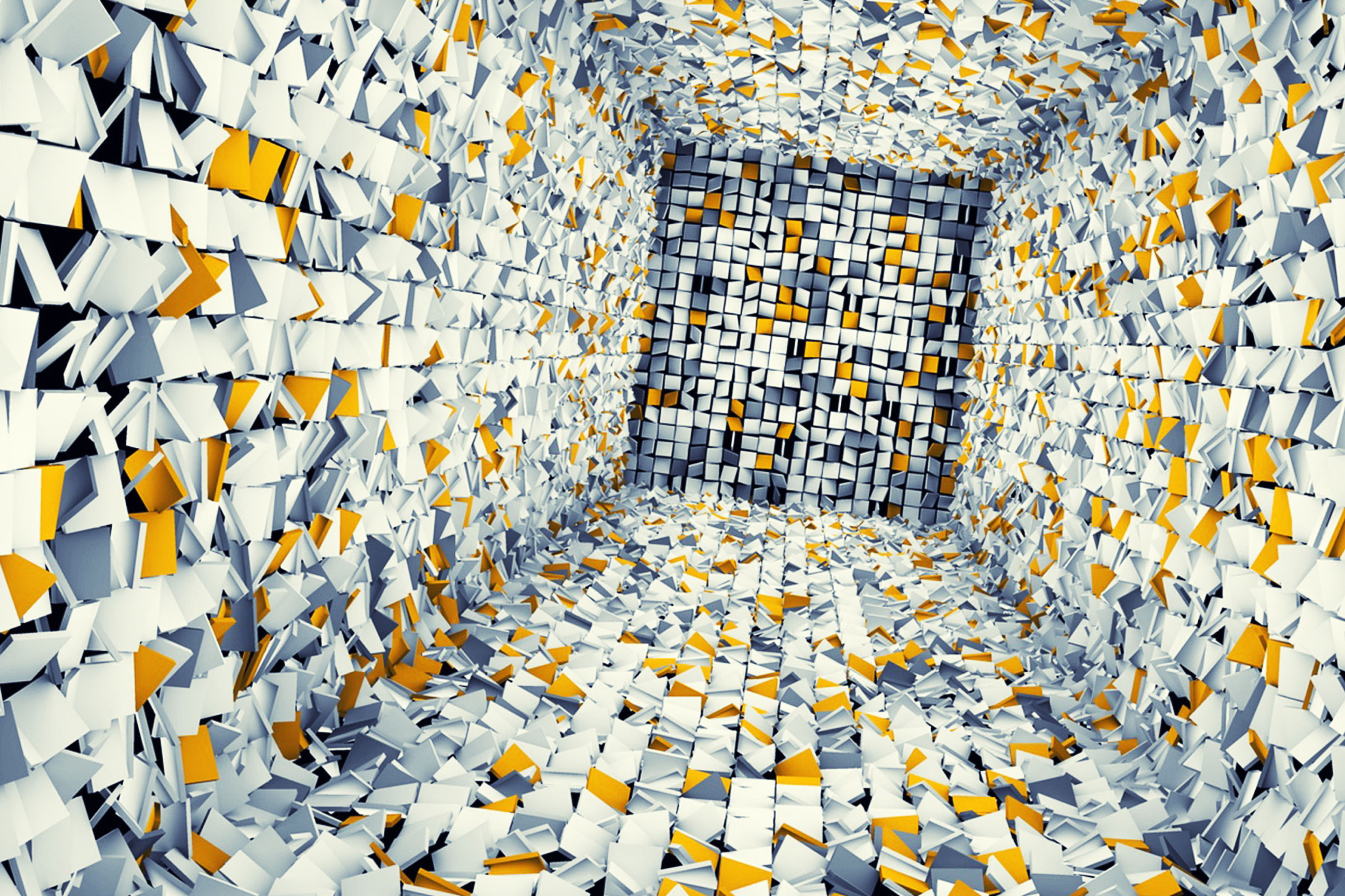 White Gray And Yellow 3D wallpaper 2880x1920