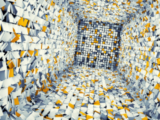 Das White Gray And Yellow 3D Wallpaper 320x240