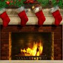 Sfondi Fireplace And Christmas Socks 128x128