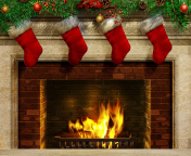 Fireplace And Christmas Socks screenshot #1 176x144