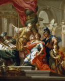 Fondo de pantalla Alexander the Great in the Temple of Jerusalem Canvas Print by Conca Sebastiano 128x160