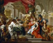 Sfondi Alexander the Great in the Temple of Jerusalem Canvas Print by Conca Sebastiano 176x144