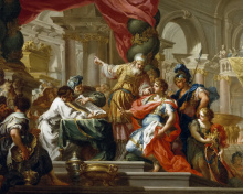 Fondo de pantalla Alexander the Great in the Temple of Jerusalem Canvas Print by Conca Sebastiano 220x176