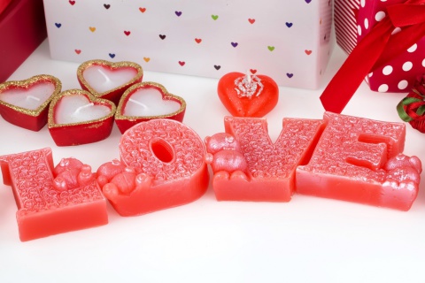 Das Valentines Day Candles Scents Wallpaper 480x320