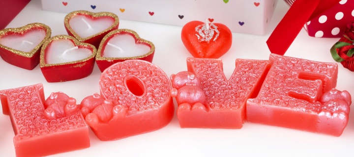 Обои Valentines Day Candles Scents 720x320