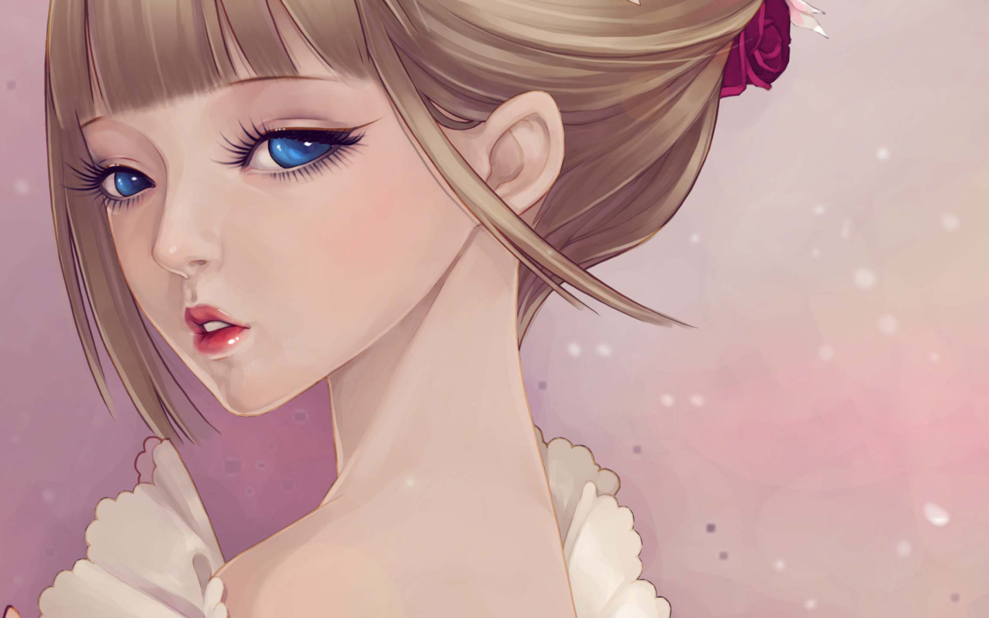 Das Beautiful Girl Face Art Wallpaper 1440x900