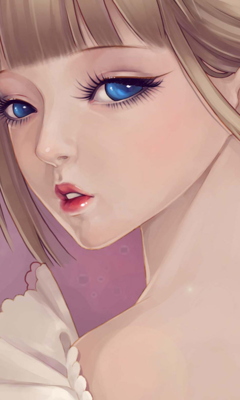 Обои Beautiful Girl Face Art 480x800