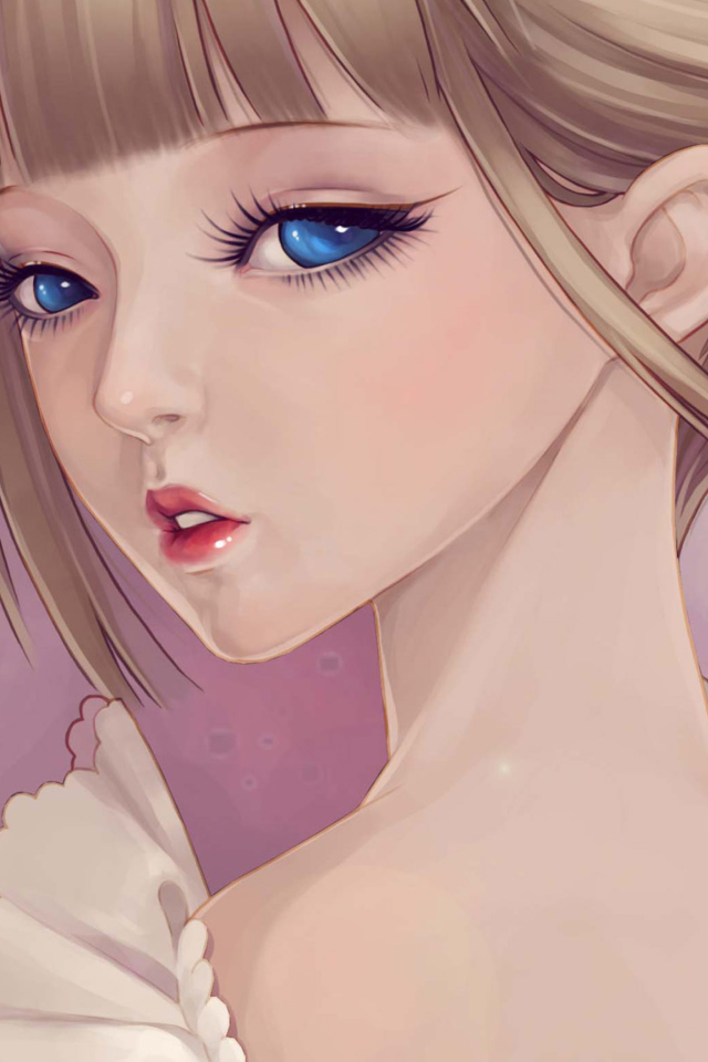 Beautiful Girl Face Art wallpaper 640x960