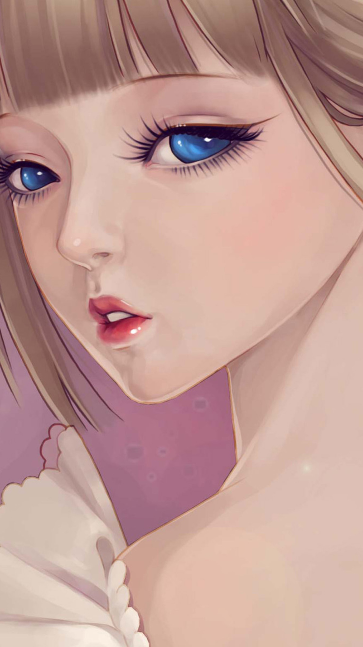 Beautiful Girl Face Art wallpaper 750x1334