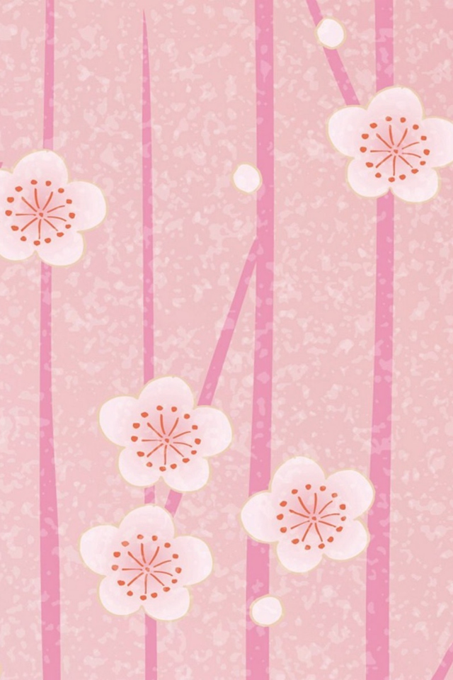 Das Pink Flowers Wallpaper Wallpaper 640x960