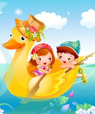 Kostenloses Children In Duck Wallpaper für LG Chocolate Touch