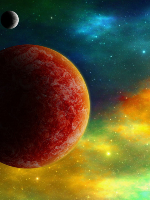 Colorful Space wallpaper 480x640