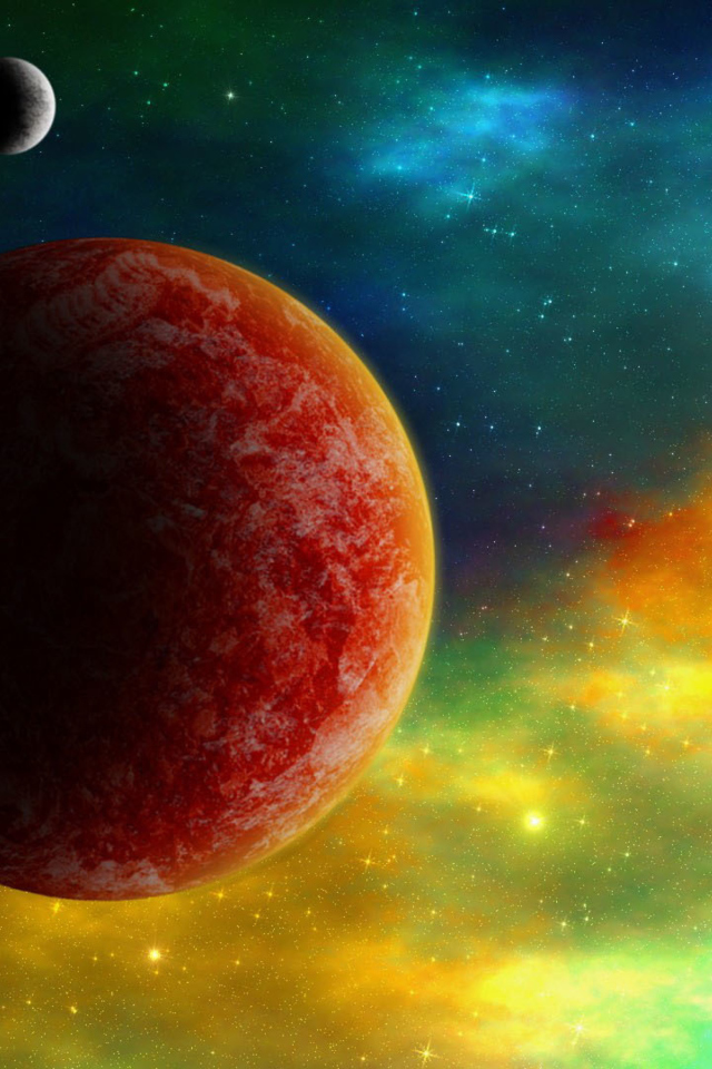 Fondo de pantalla Colorful Space 640x960