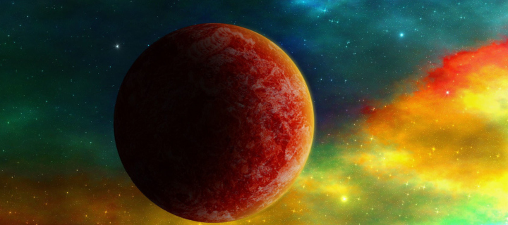 Colorful Space wallpaper 720x320