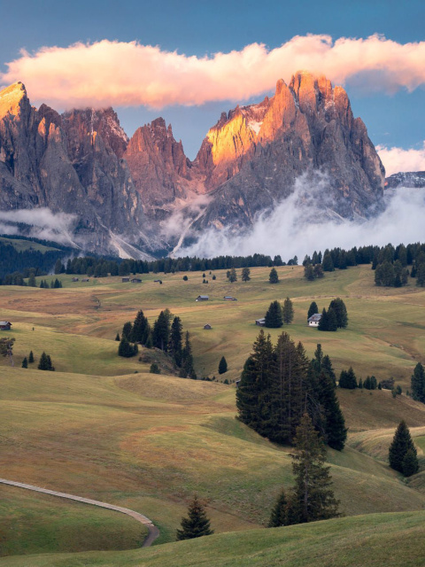 Fondo de pantalla Dolomites Sunset 480x640