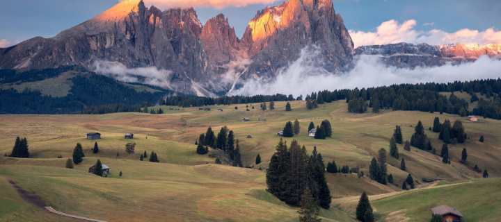 Dolomites Sunset wallpaper 720x320