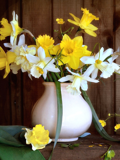 Das Daffodil Jug Wallpaper 480x640