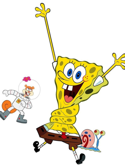 Обои Spongebob and Sandy Cheeks 480x640