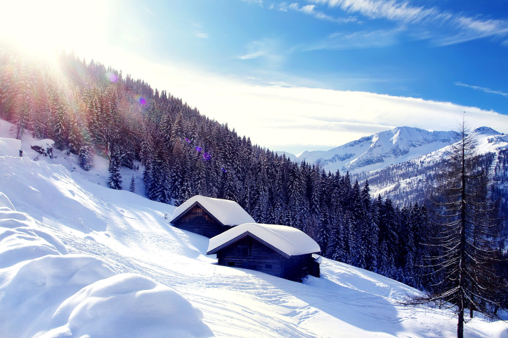 Fondo de pantalla Early frosts in Austrian Alps