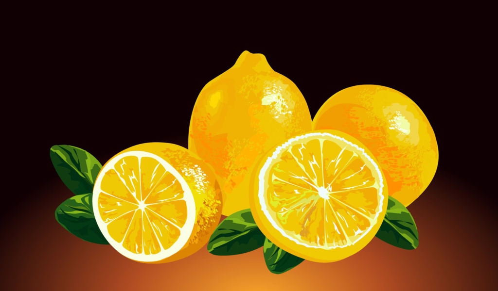 Fondo de pantalla Fresh Lemon Painting 1024x600