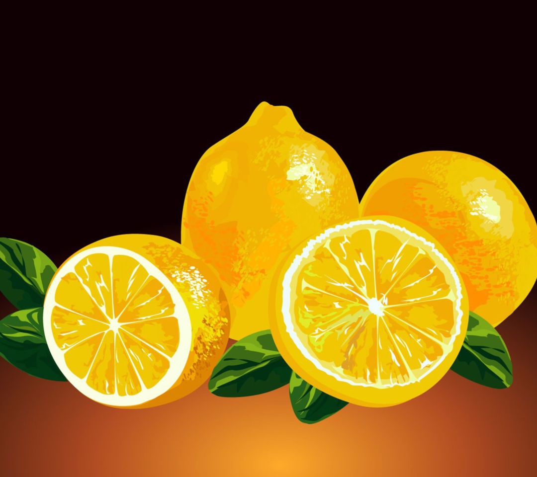 Обои Fresh Lemon Painting 1080x960