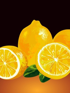 Fresh Lemon Painting wallpaper 240x320