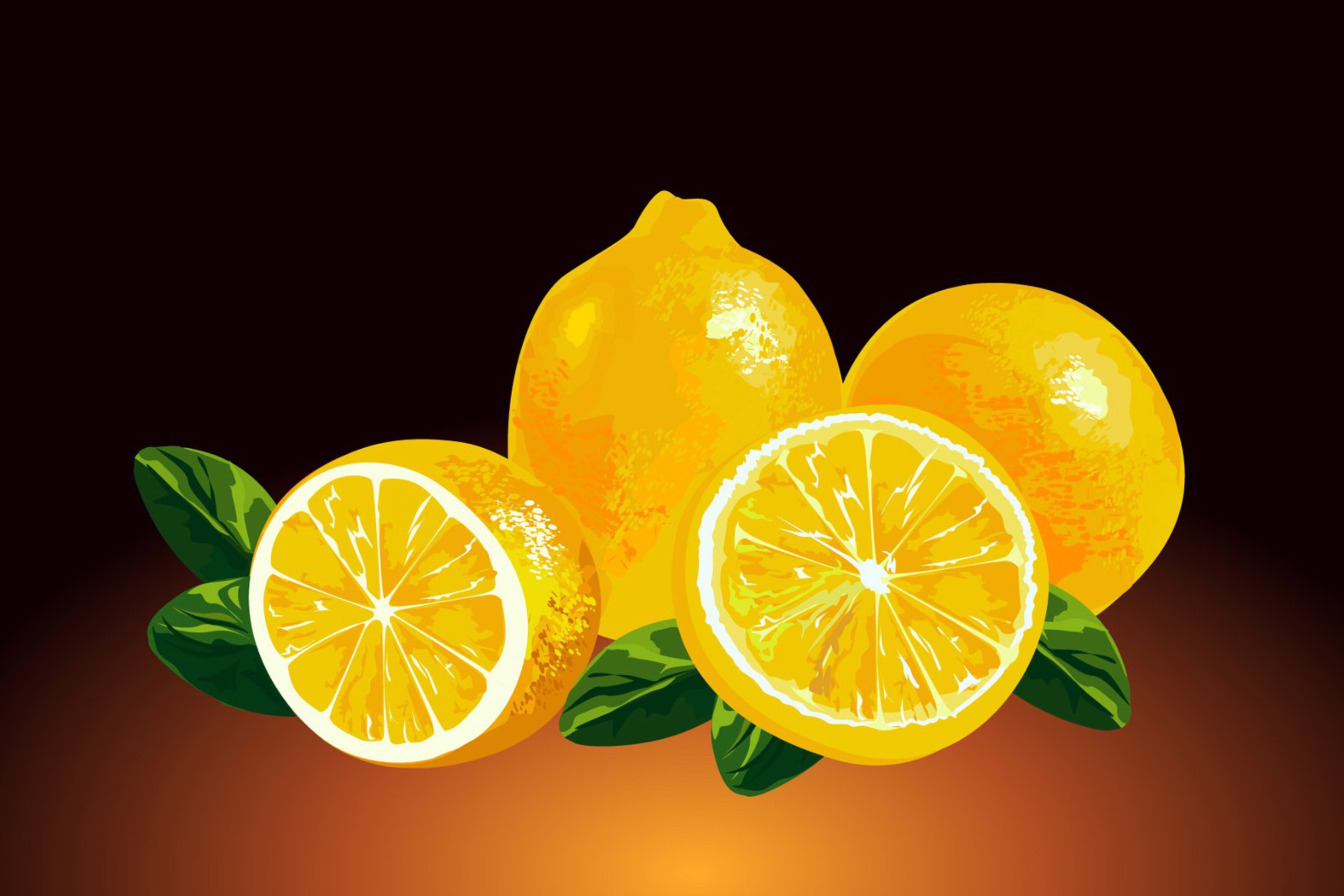 Das Fresh Lemon Painting Wallpaper 2880x1920