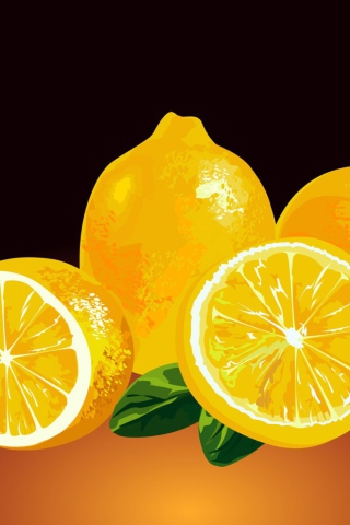 Das Fresh Lemon Painting Wallpaper 320x480