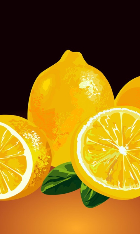 Fondo de pantalla Fresh Lemon Painting 480x800
