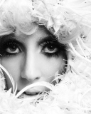 Lady Gaga White Feathers wallpaper 128x160