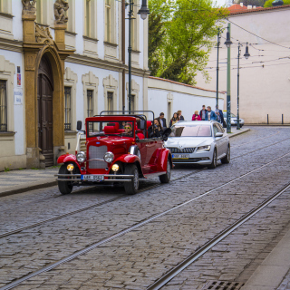 Prague Retro Car Wallpaper for iPad mini