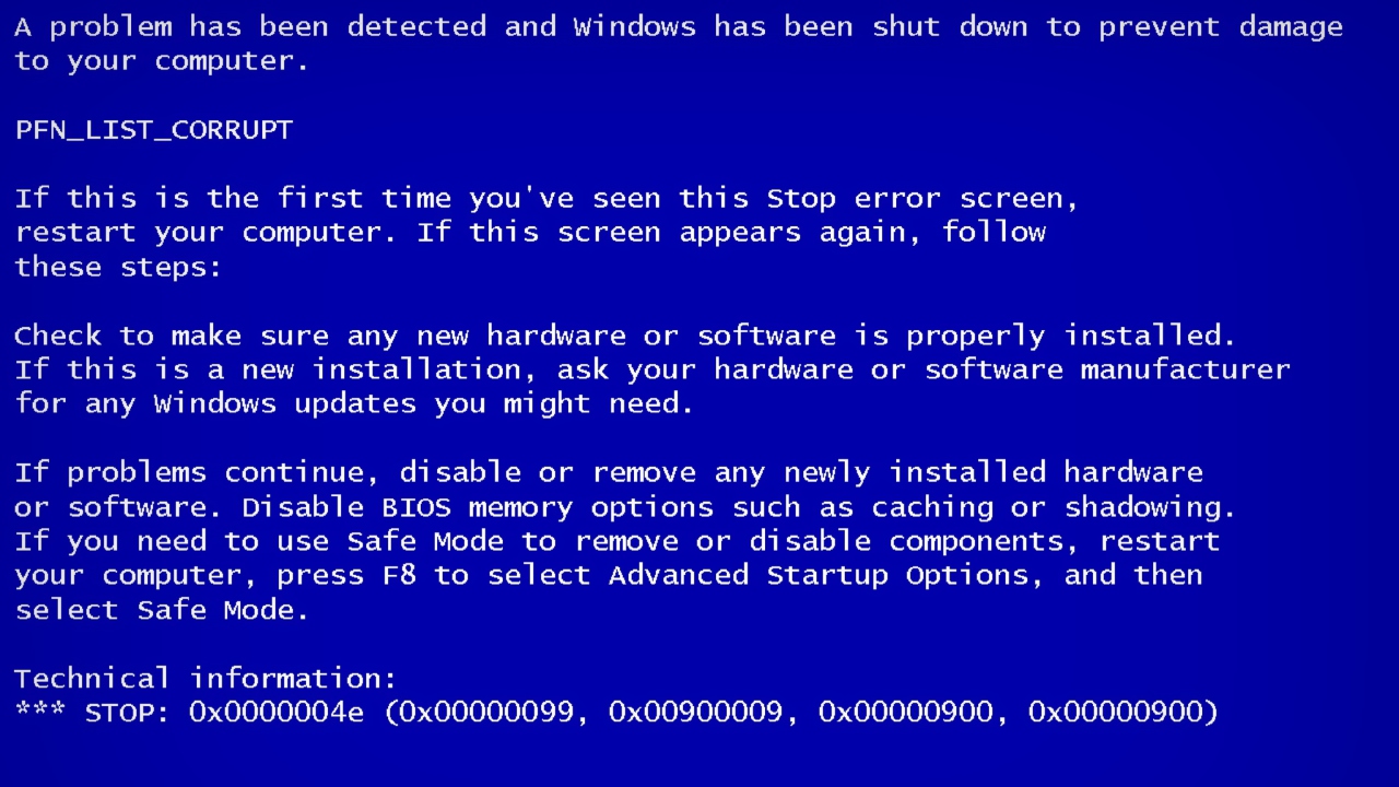 Blue Screen of Death screenshot #1 1280x720